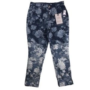 Bandolino Thea Heavenly Garden Floral High Rise Crop Denim Jegging Sz 6 NWT Y2K